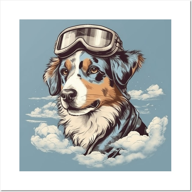 Aviator dog Wall Art by GreenMary Design